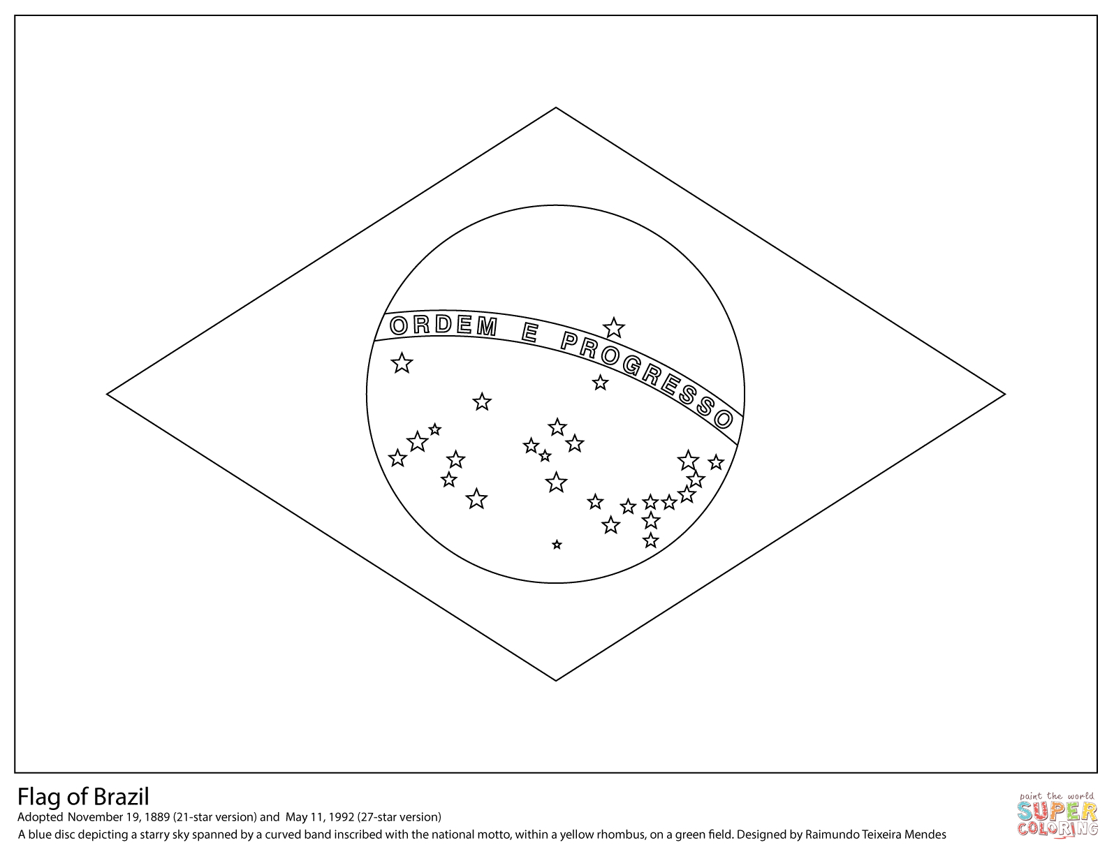 Brazil Flag Printable intended for Free Printable Brazil Flag