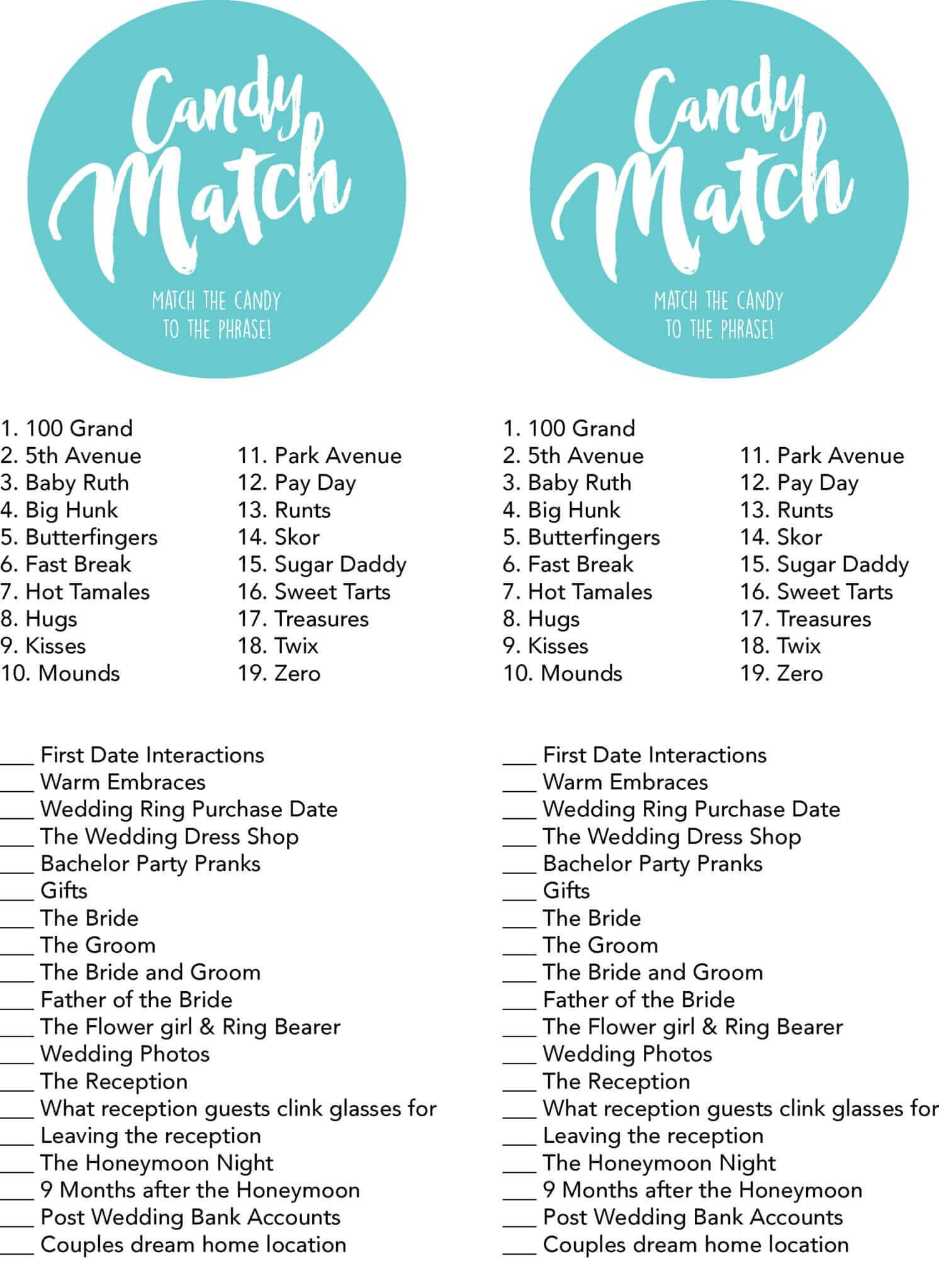 Bridal Shower Games Free Printables - Lou Lou Girls within Free Printable Wedding Shower Games