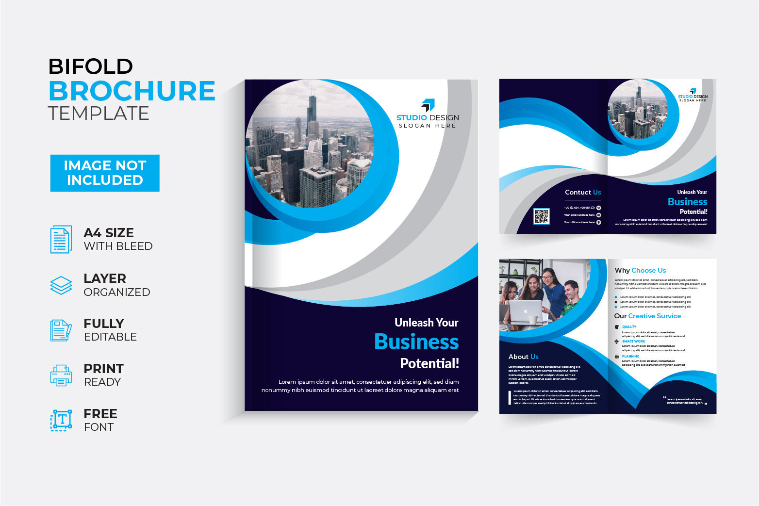 Brochure Templates, Design And Layouts | Poweredtemplate intended for Free Printable Brochure Templates