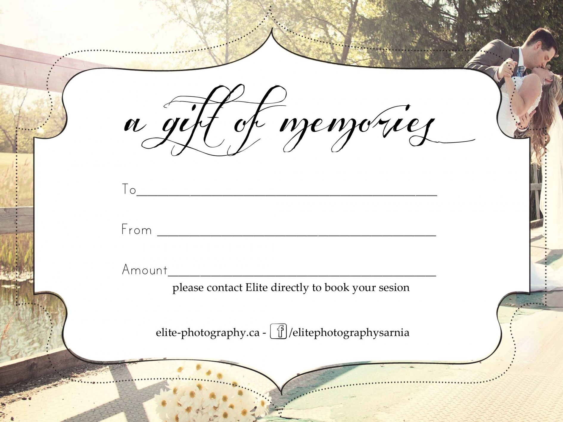 Browse Our Sample Of Gift Certificate Template For Photographers intended for Free Printable Photography Gift Certificate Template