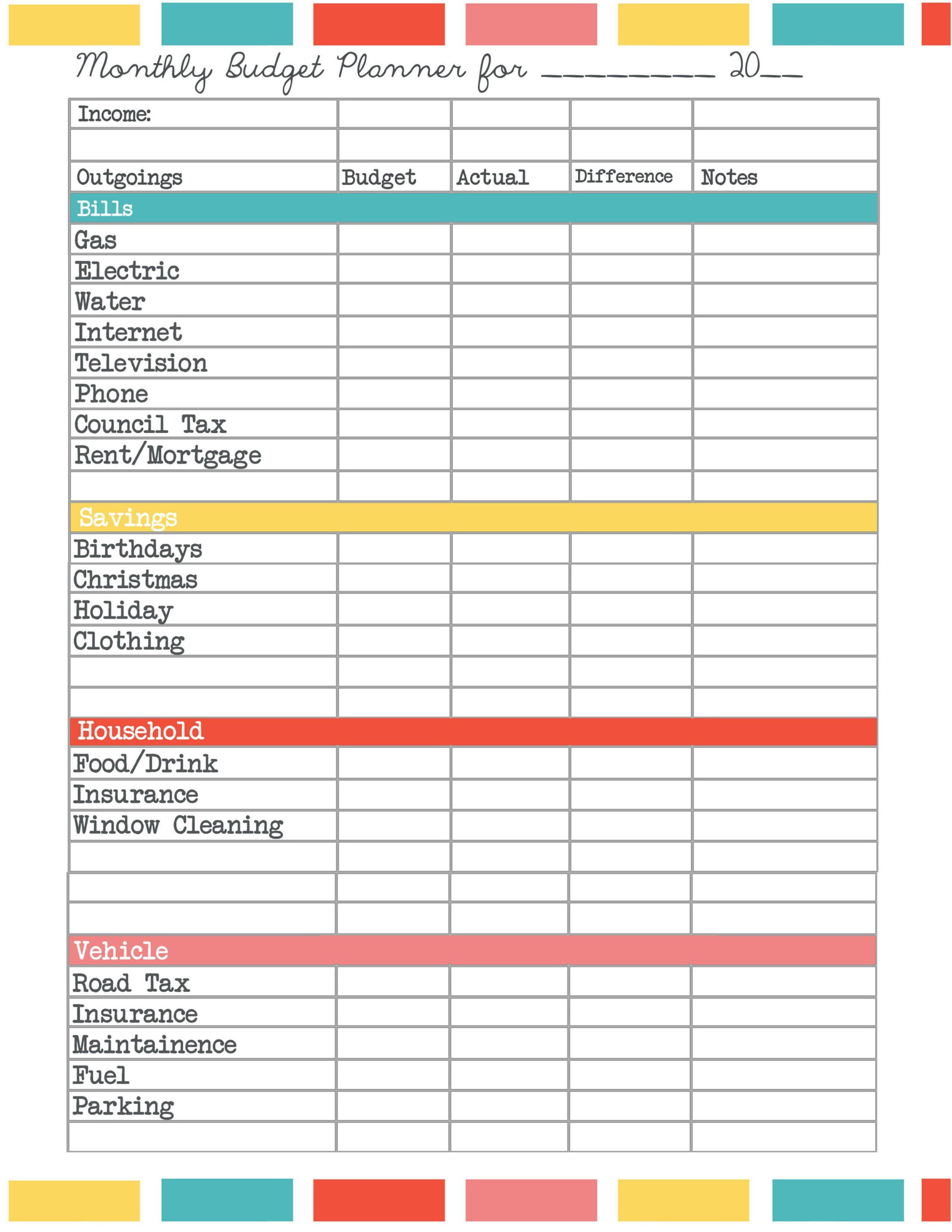 Budget Spreadsheet Uk | Budget Planner Template, Budget Planner inside Free Printable Budget Planner Uk