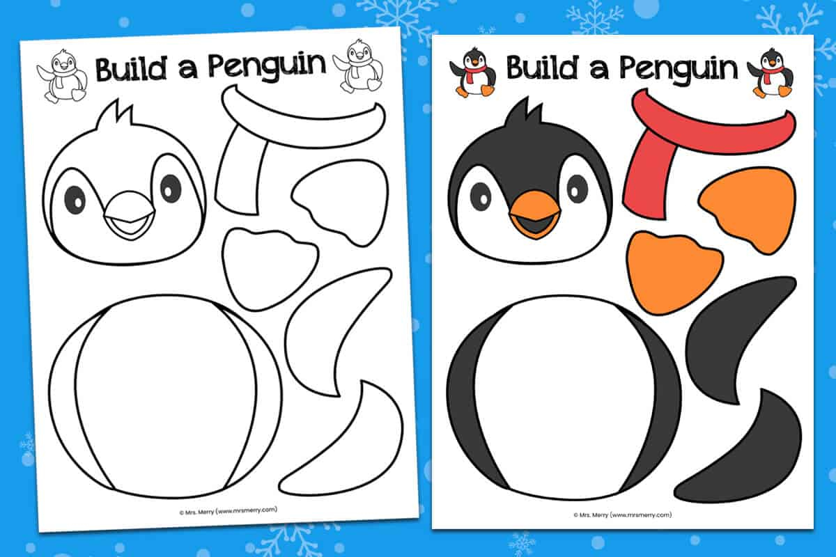 Build A Penguin | Free Printable Kids Craft | Mrs. Merry throughout Free Printable Penguin Template