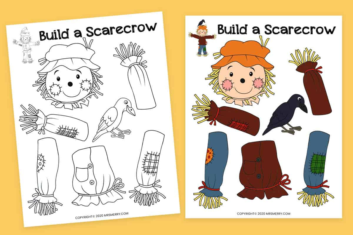 Build A Scarecrow Printable Fall Kids Activity | Mrs. Merry regarding Free Printable Fall Crafts for Kids