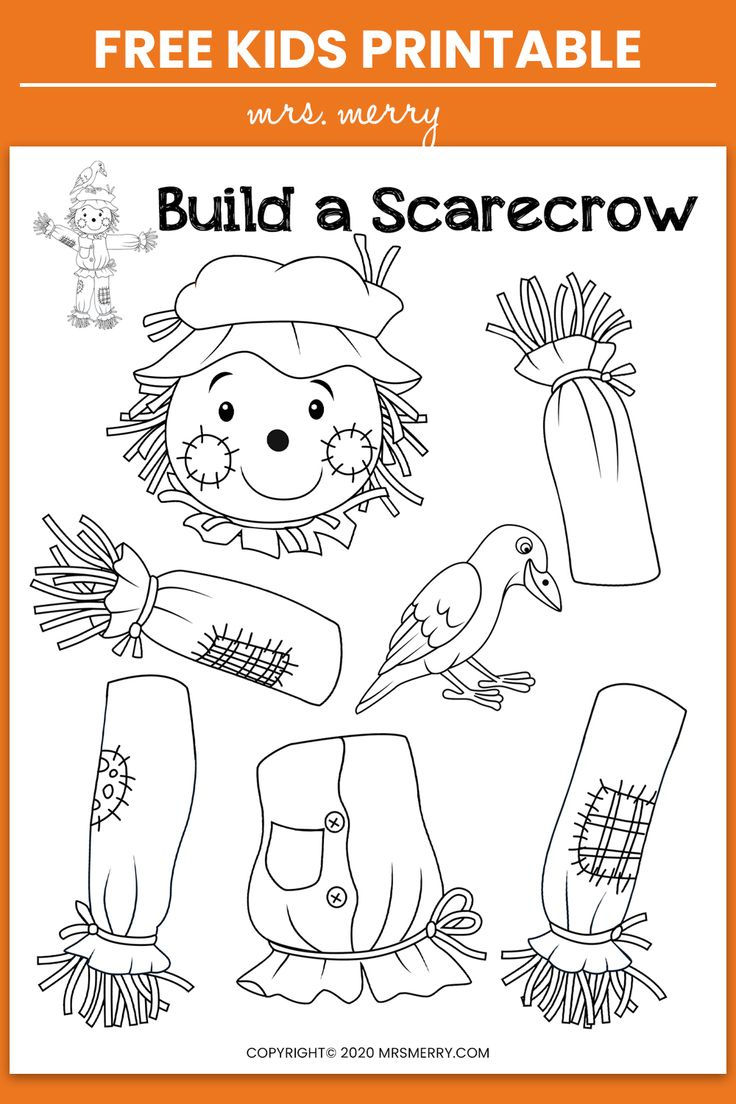 Build Your Own Scarecrow - Halloween Craft For Kids in Free Printable Fall Crafts For Kids