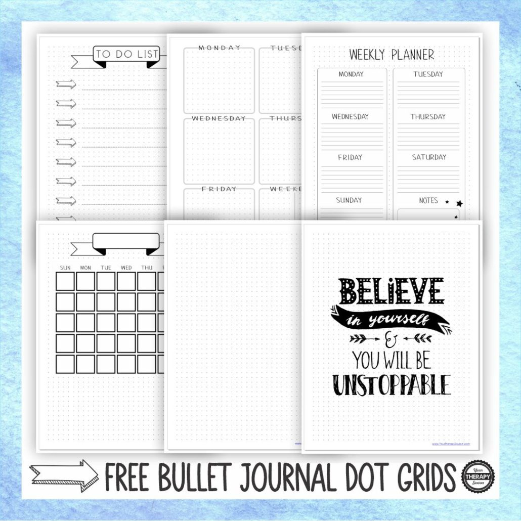 Bullet Journal Dot Grid Printable Journal Pages - Free - Your intended for Free Printable Journal Templates