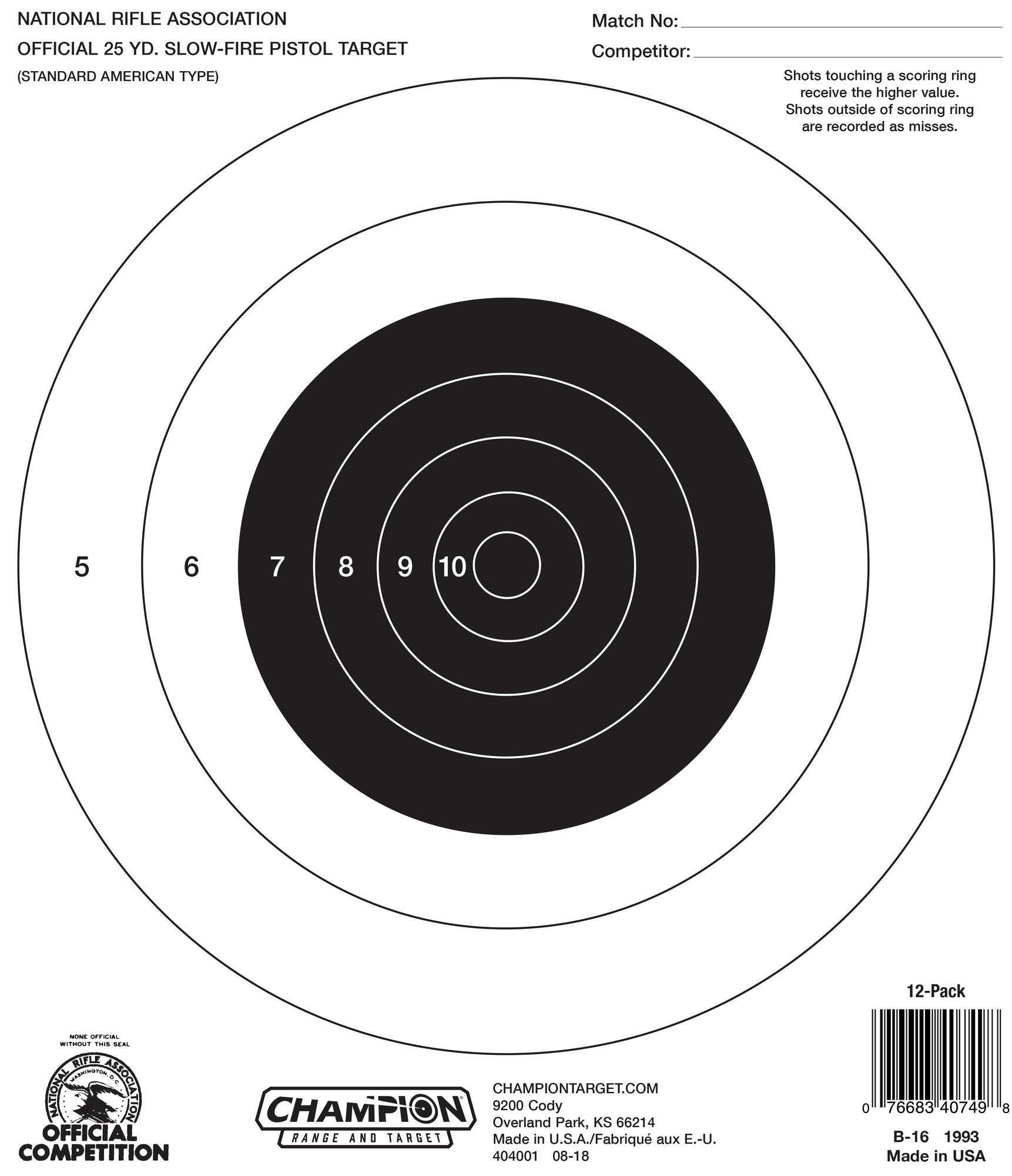 Buy Nra Targets And More | Champion Target within Free Printable Nra 25 Targets