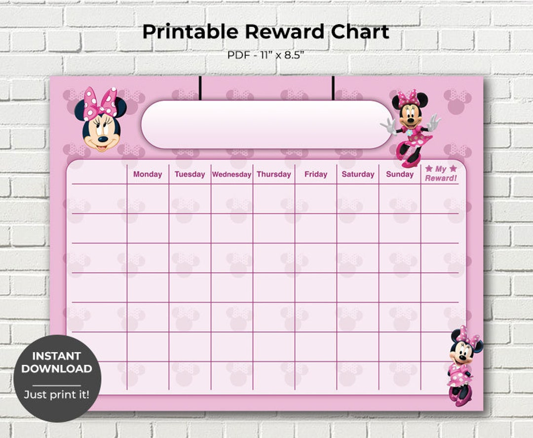 Buy Printable Minnie Mouse Reward Chart, Potty Training Chart, Children&amp;#039;S Sticker Chart, Toddler Reward Chart, Instant Download Online In India - Etsy with regard to Free Printable Minnie Mouse Potty Training Chart