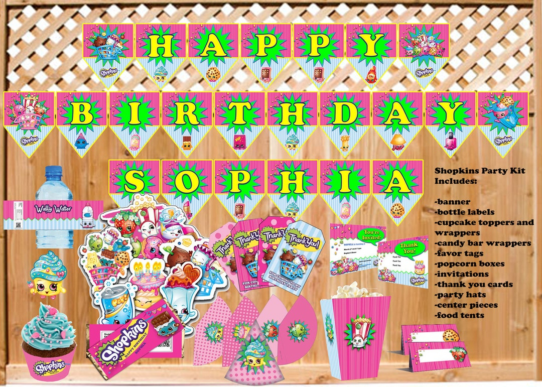 Buy Shopkins Themed Party Kit Instant Download Online In for Shopkins Banner Printable Free