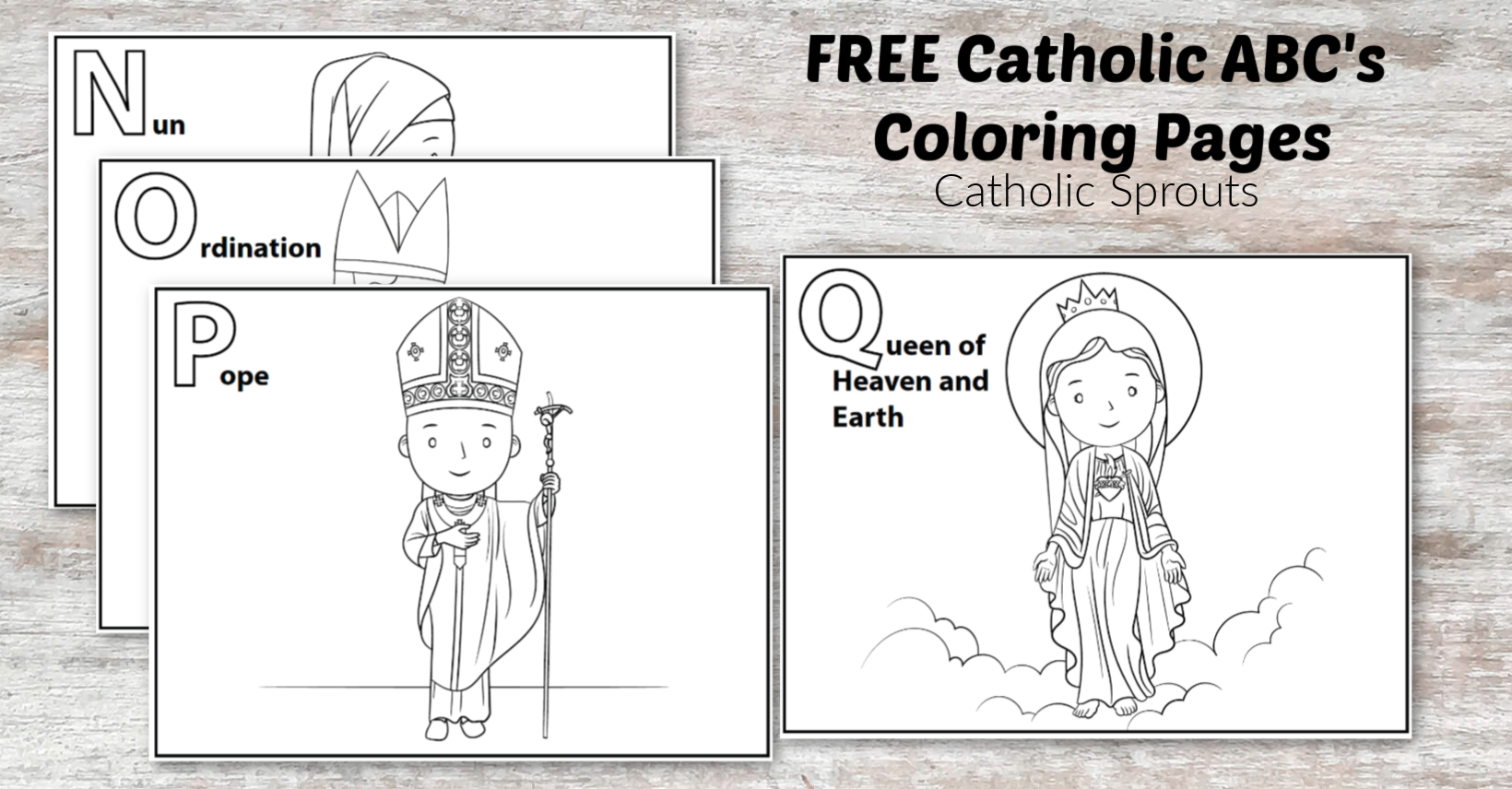 Catholic Abc&amp;#039;S Coloring Pages (New And Improved) - Catholic Sprouts intended for Free Catholic Coloring Pages Printables