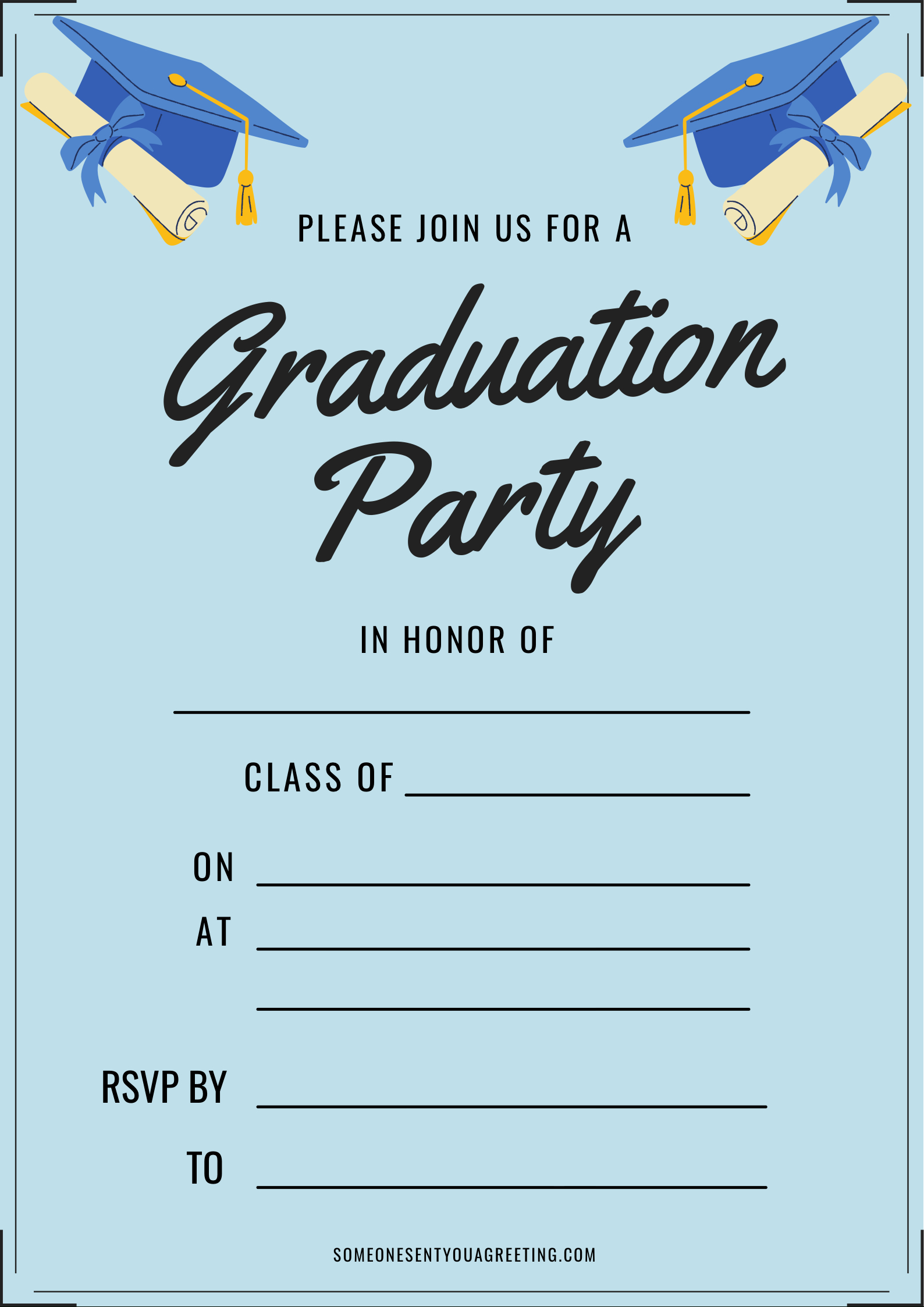 Celebrate Graduation With These Free Printable Party Invitations! within Free Printable Graduation Dinner Invitations