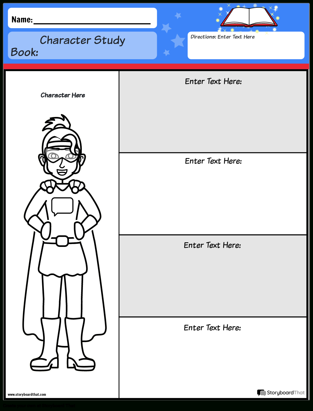 Character Map Worksheet Template At Storyboardthat regarding Free Printable Character Map