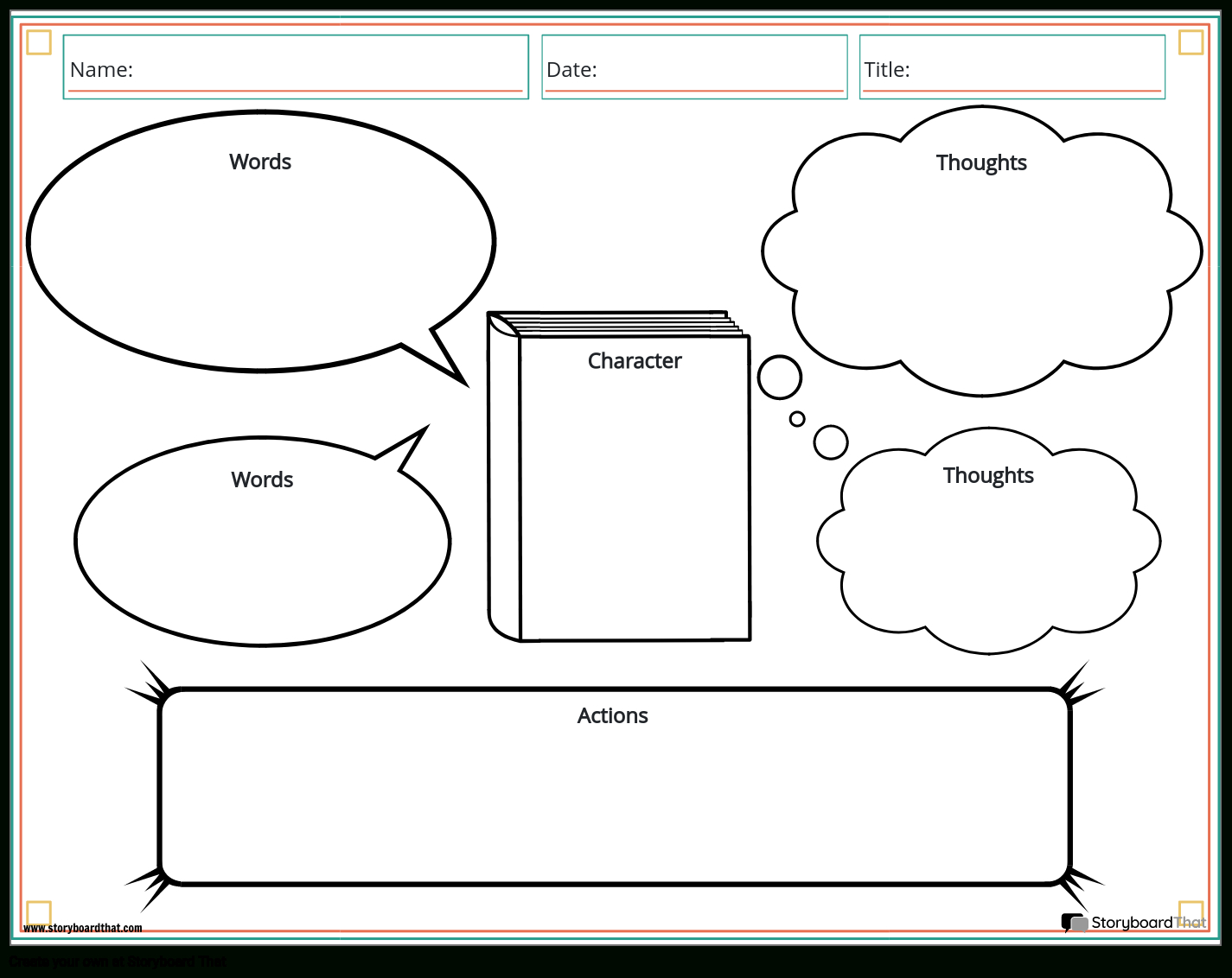 Character Map Worksheet Template At Storyboardthat throughout Free Printable Character Map