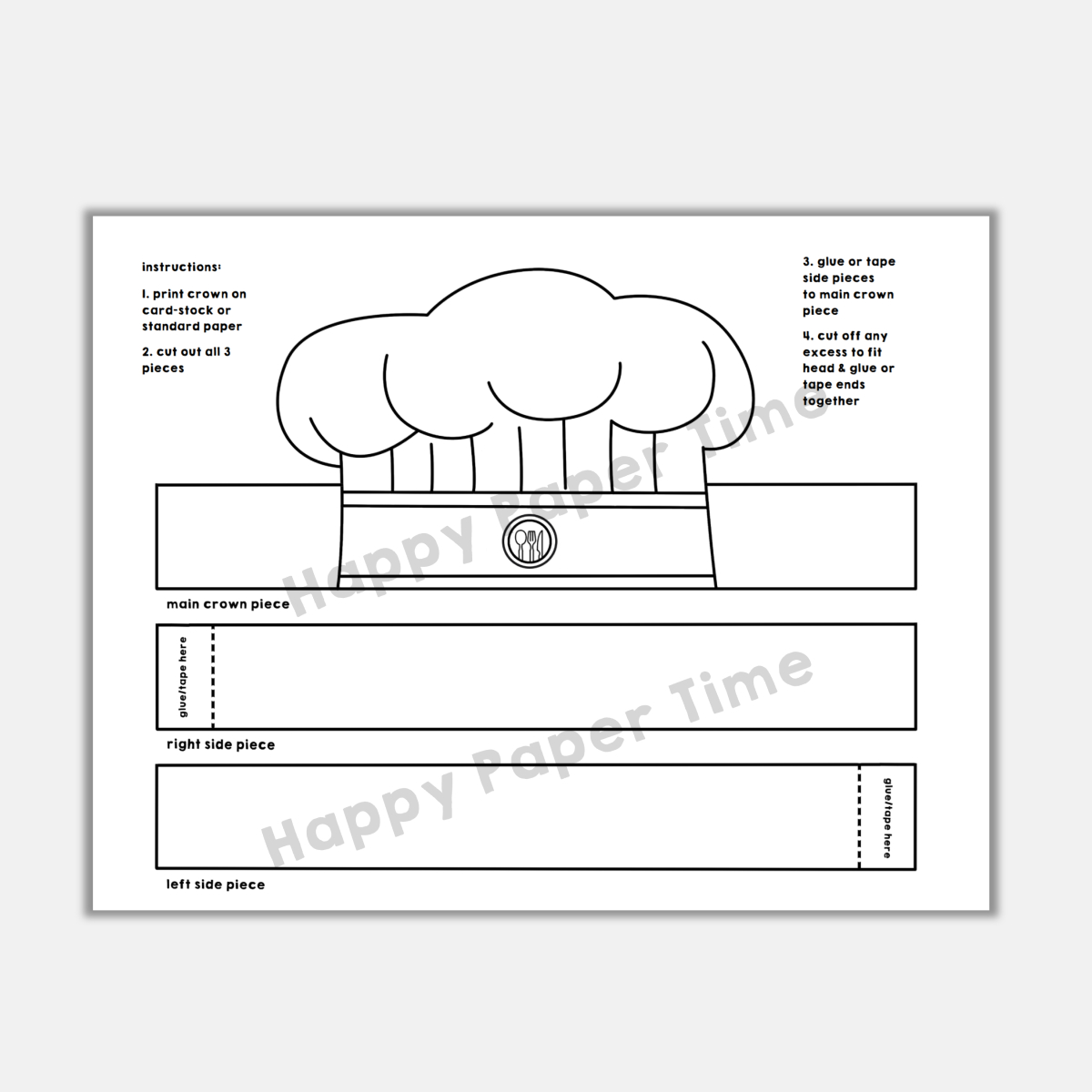 Chef Hat Template Free Printable - Shop On Pinterest for Free Printable Chef Hat Pattern