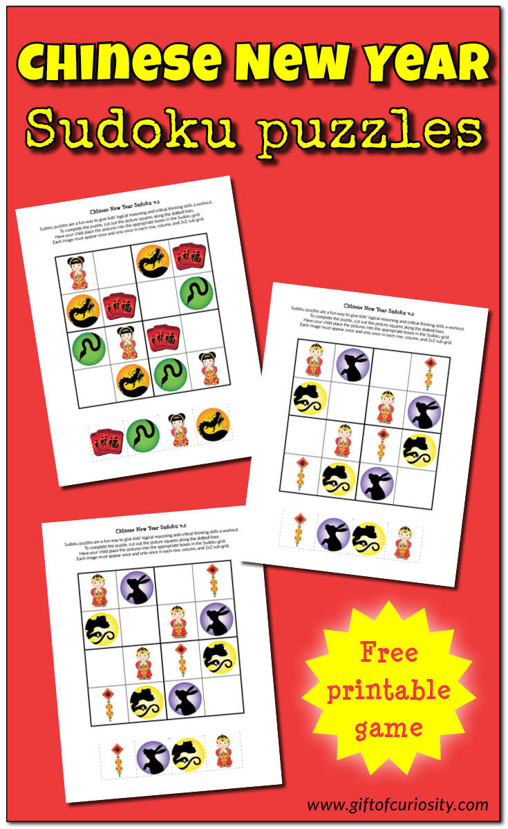 Chinese New Year Sudoku {Free Printables} - Gift Of Curiosity with Free Printable Sud