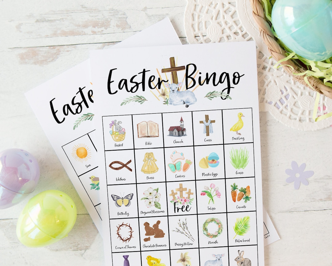 Christian Easter Bingo: 50 Printable Unique Cards, Resurrection intended for Free Printable Religious Easter Bingo Cards