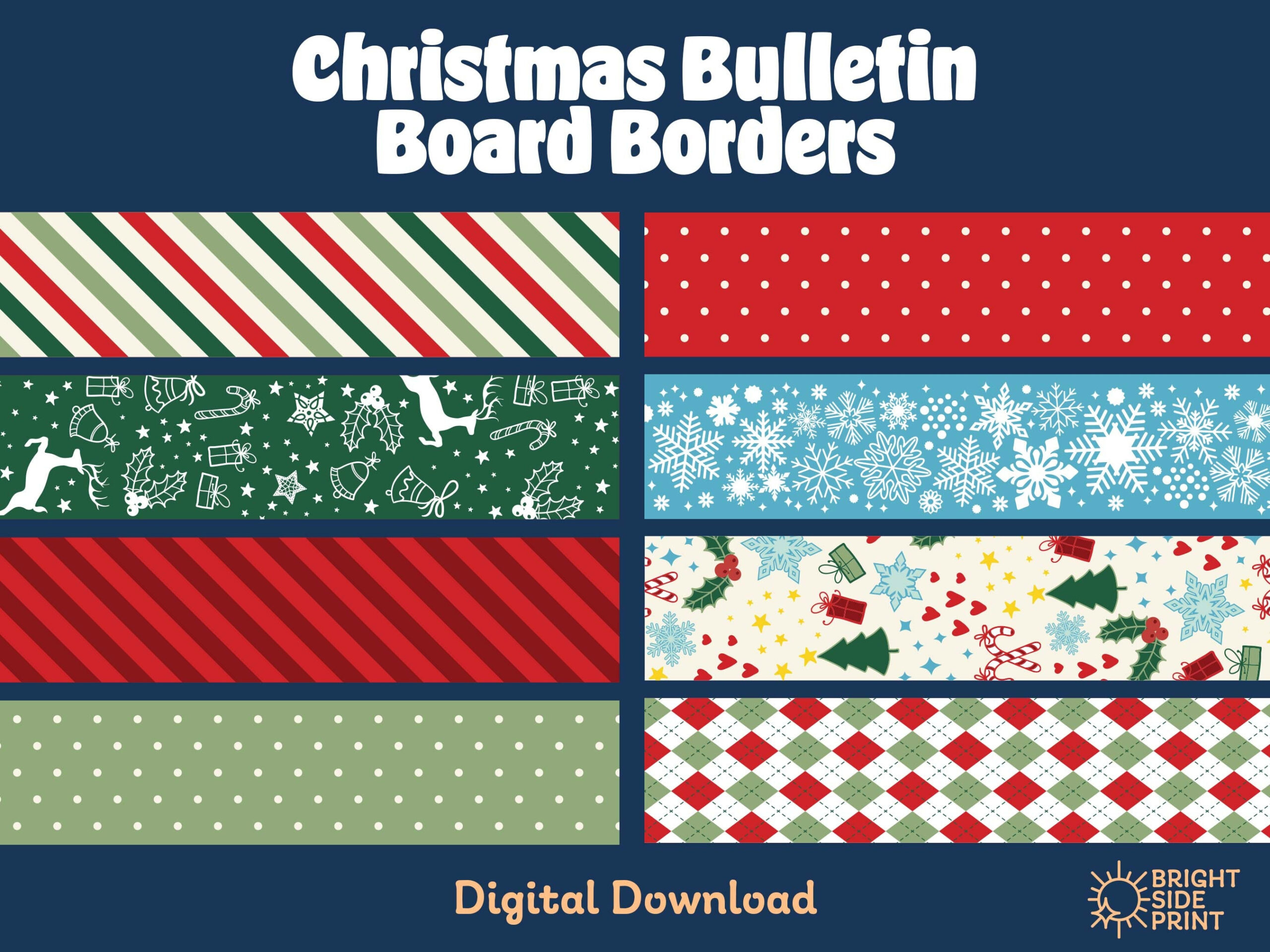 Christmas Border For Bulletin Board - Etsy regarding Free Printable Christmas Bulletin Board Borders