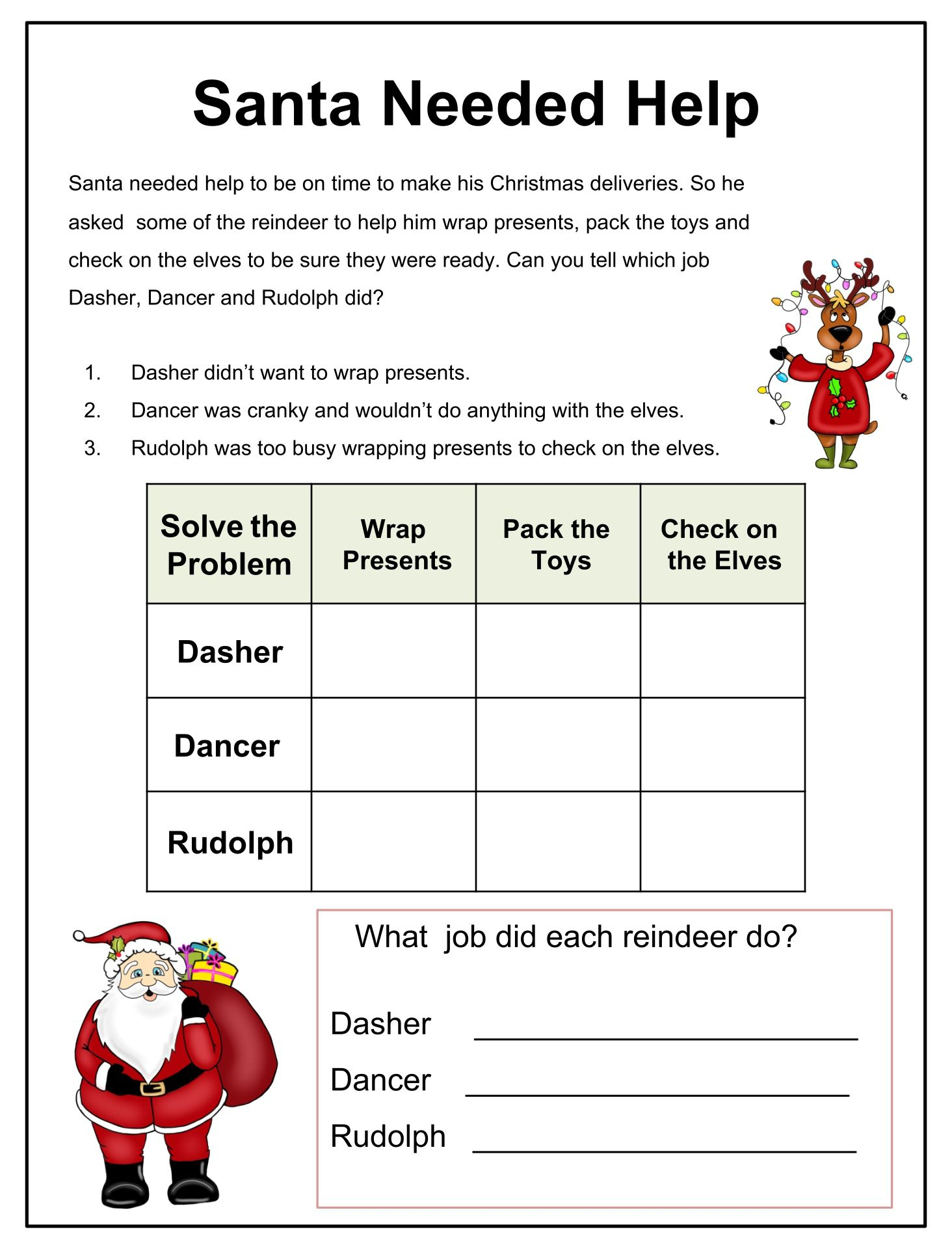 Christmas Brain Teasers Activities Printables | Printablee with regard to Free Printable Holiday Brain Teasers