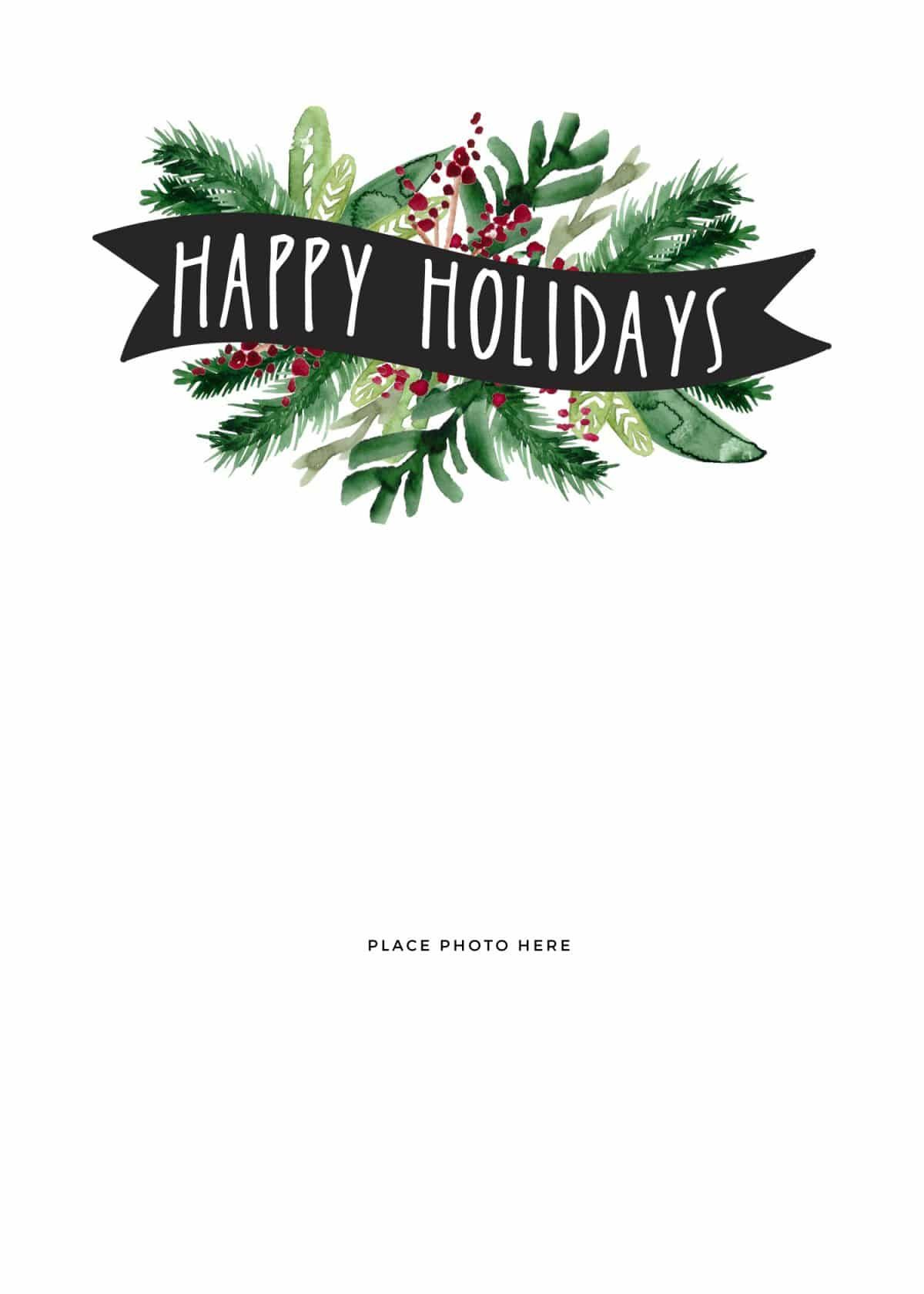 Christmas Card Templates - Festive And Creative Designs for Free Printable Happy Holidays Greeting Cards