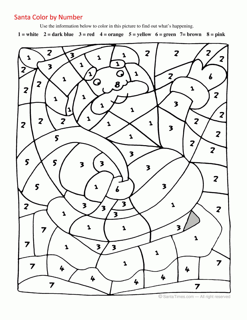 Christmas Color-By-Number Free Printable Coloring Page | Christmas pertaining to Free Printable Christmas Color By Number Coloring Pages