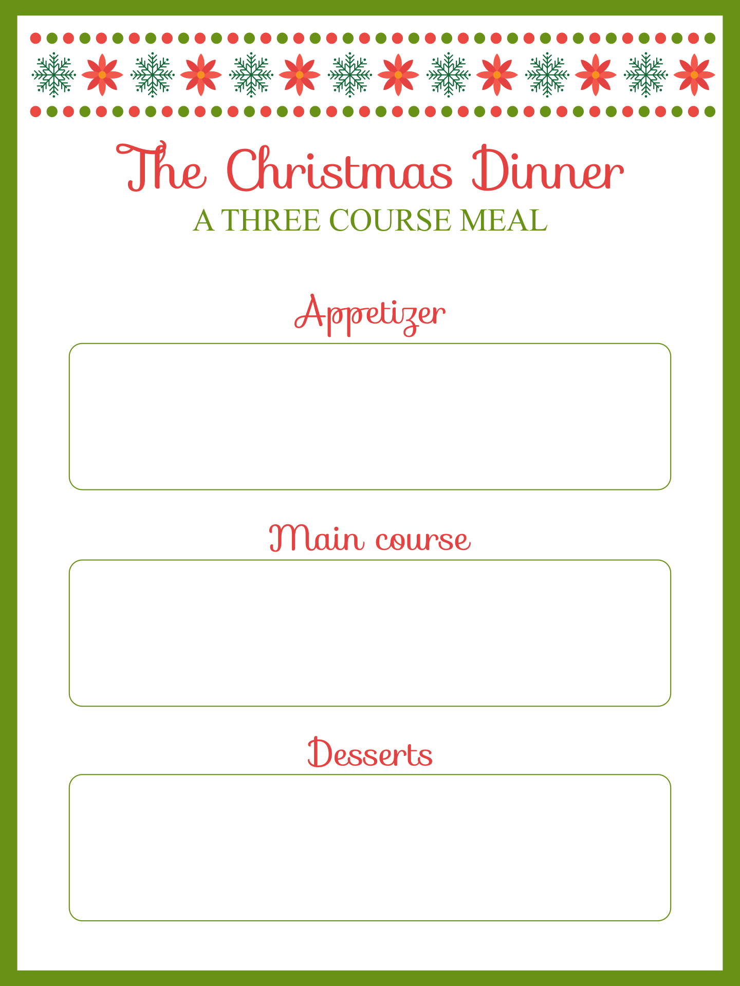 Christmas Dinner Menu Templates Free | Christmas Menu, Menu for Free Printable Christmas Dinner Menu Template