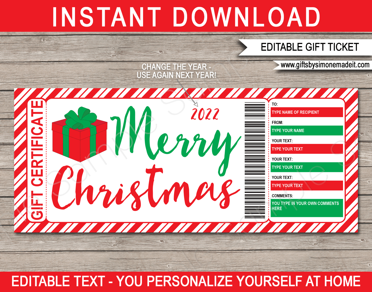 Christmas Gift Certificate Template in Free Printable Xmas Gift Certificates