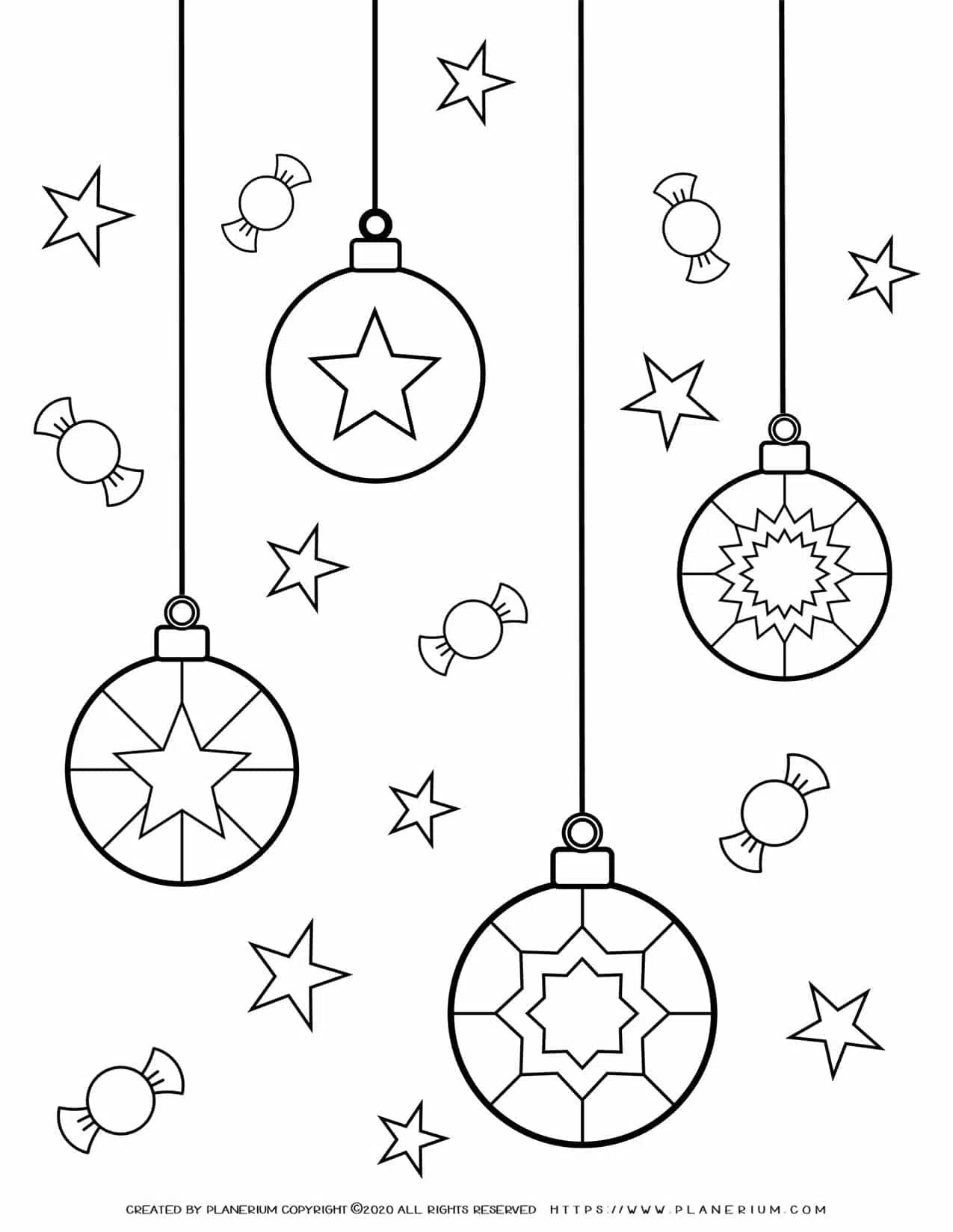 Christmas Lights Decorations | Free Coloring Page | Planerium intended for Free Printable Christmas Lights Coloring Pages