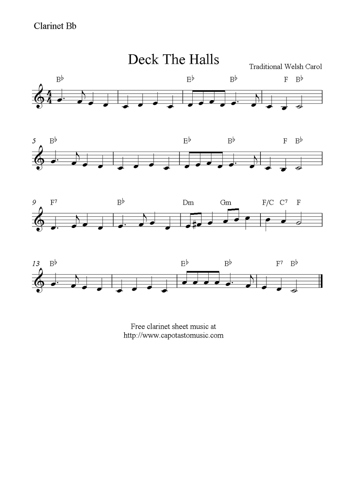 Christmas Music For Clarinet within Free Printable Christmas Sheet Music For Clarinet