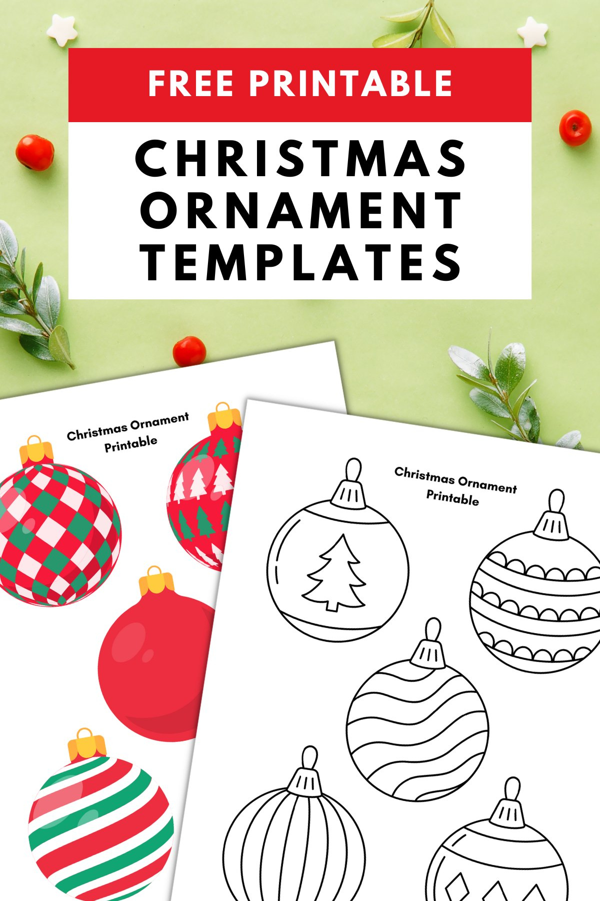 Christmas Ornament Printable — Gathering Beauty with Free Printable Christmas Ornament Crafts