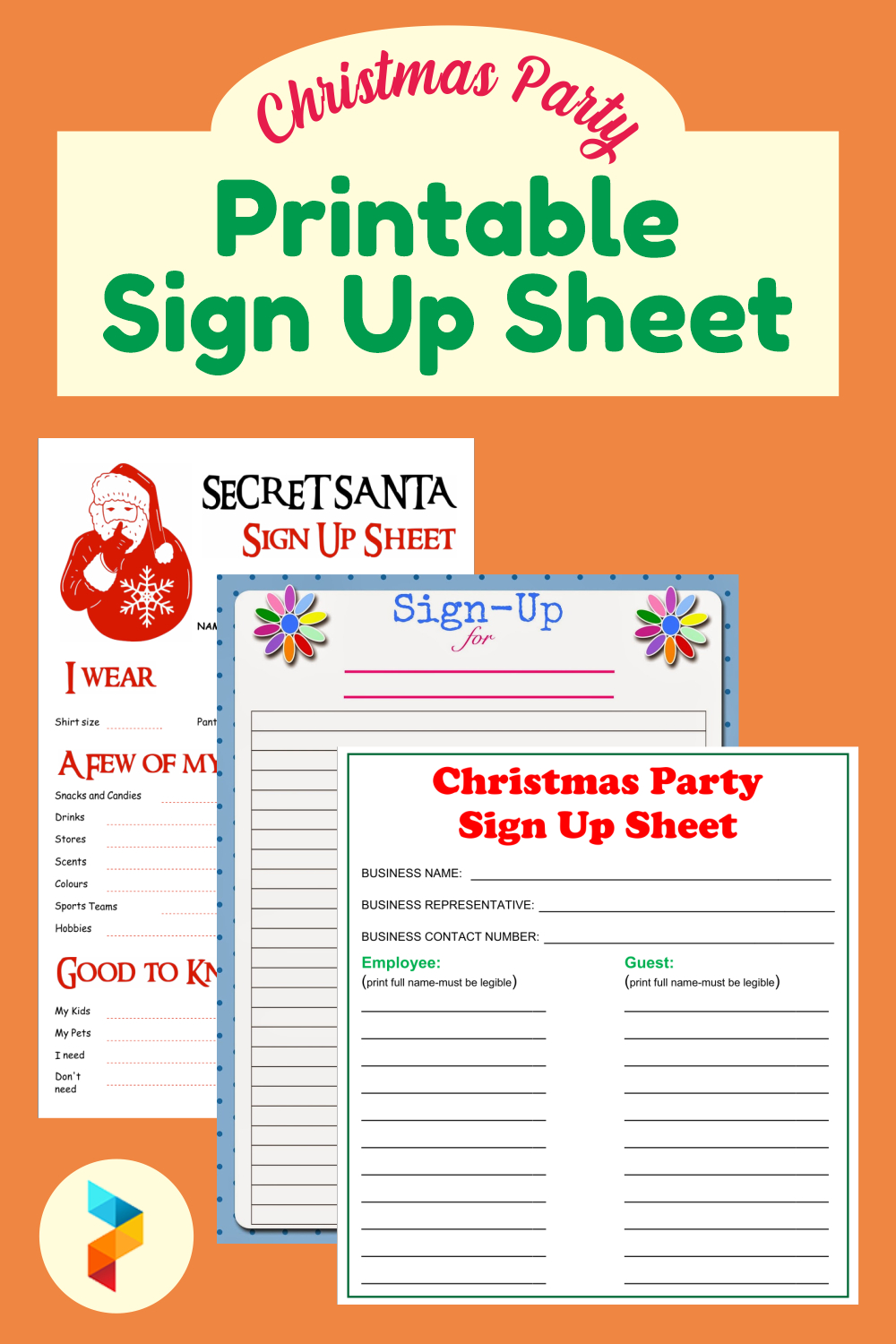 Christmas Party Printable Sign Up Sheet | Holiday Party Sign, Sign in Free Printable Christmas Party Signs