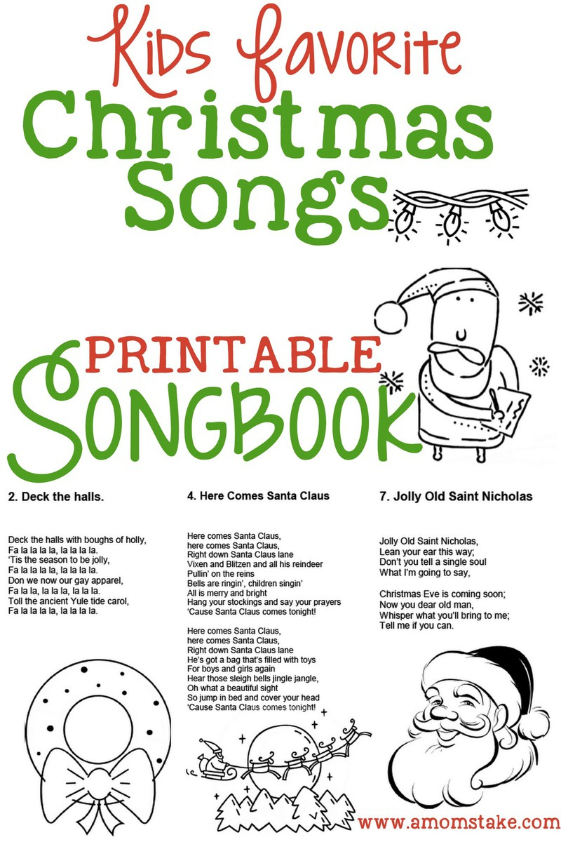 Christmas Songs For Kids - Free Printable Songbook! - A Mom&amp;#039;S Take regarding Free Printable Lyrics to Christmas Carols