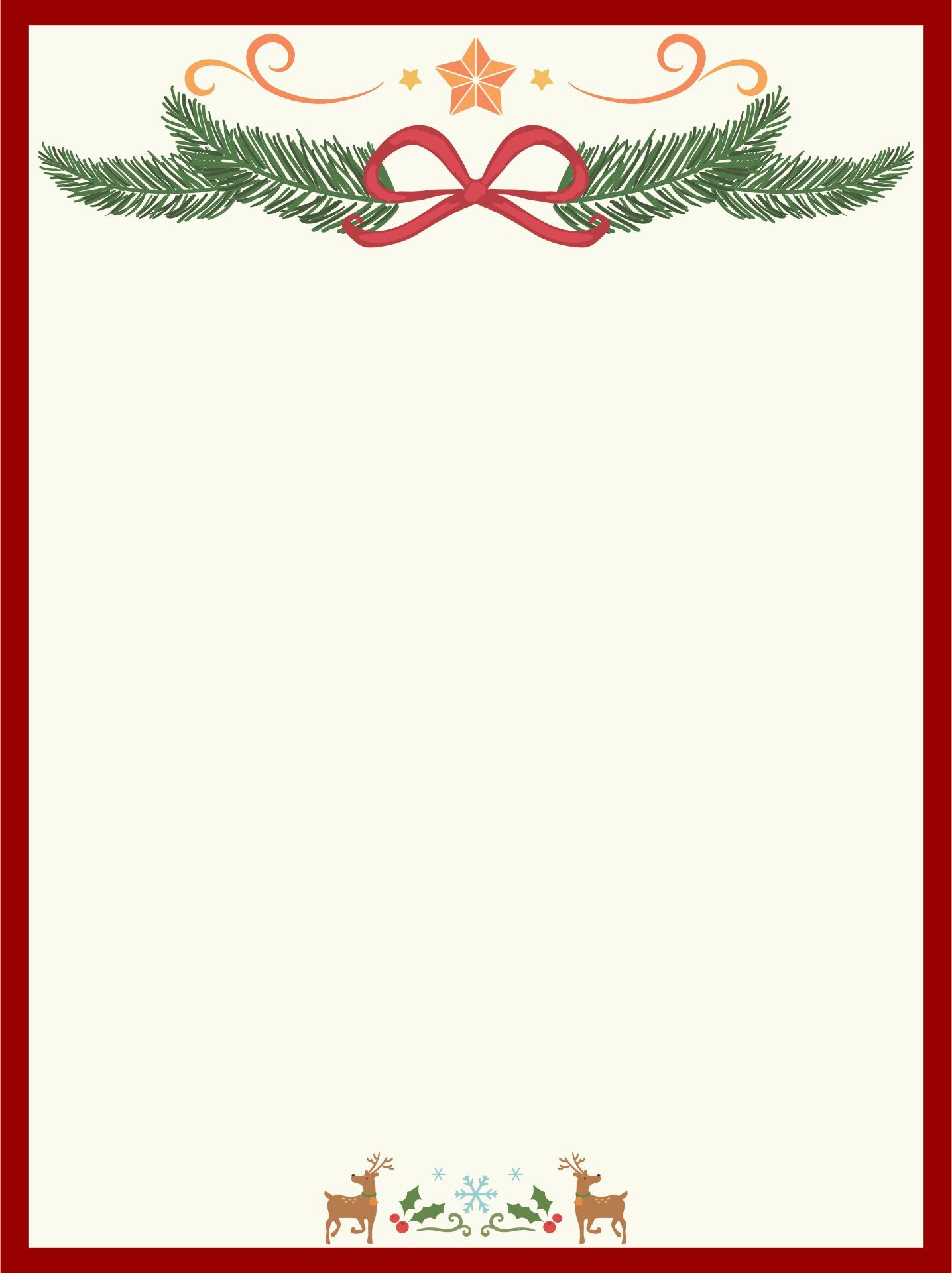 Christmas Stationary Borders - 15 Free Pdf Printables | Printablee for Free Printable Christmas Letterhead