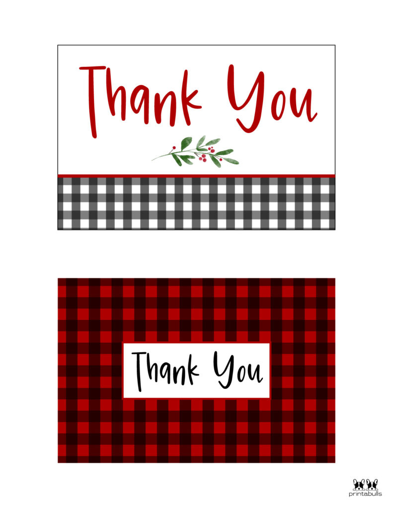 Christmas Thank You Cards - 25 Free Printable Cards | Printabulls pertaining to Christmas Thank You Cards Printable Free