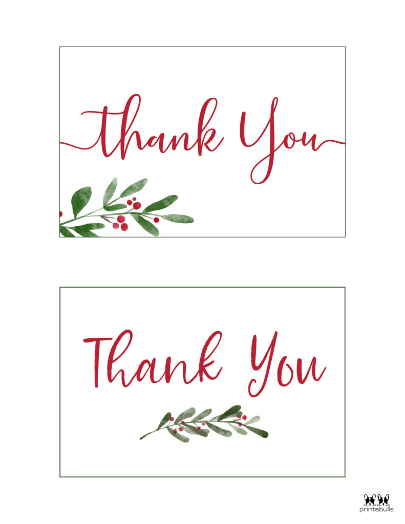 Christmas Thank You Cards - 25 Free Printable Cards | Printabulls pertaining to Free Printable Christmas Thank You Cards