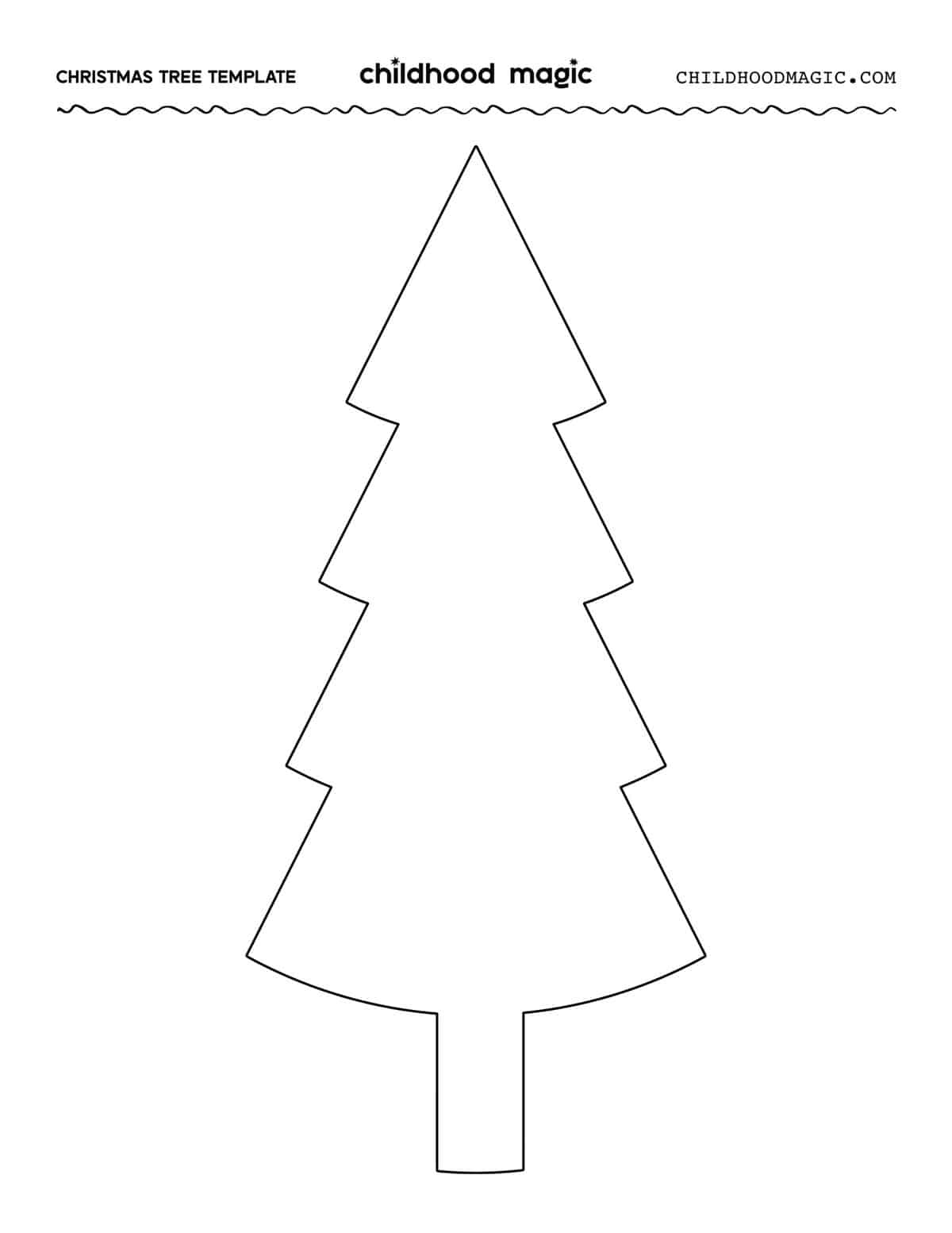 Christmas Tree Outline - Childhood Magic inside Free Printable Christmas Tree Template