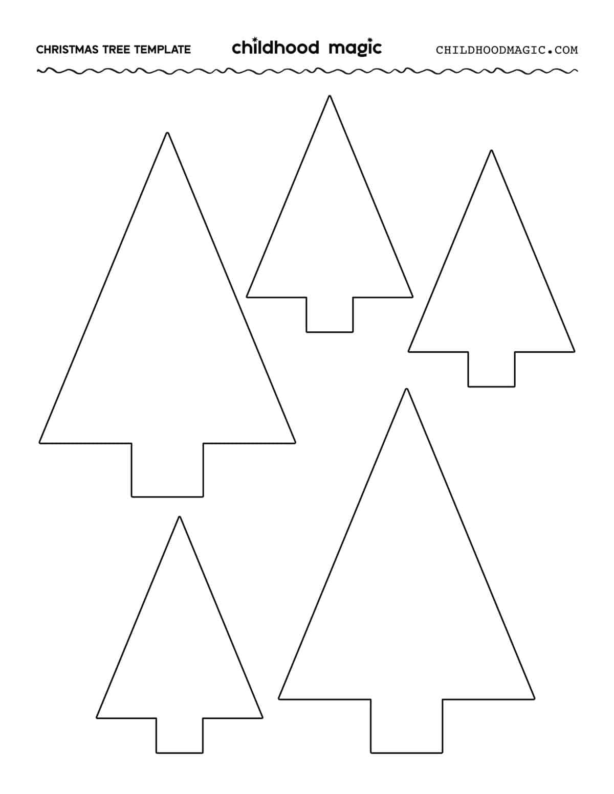 Christmas Tree Outline - Childhood Magic intended for Free Printable Christmas Tree Template