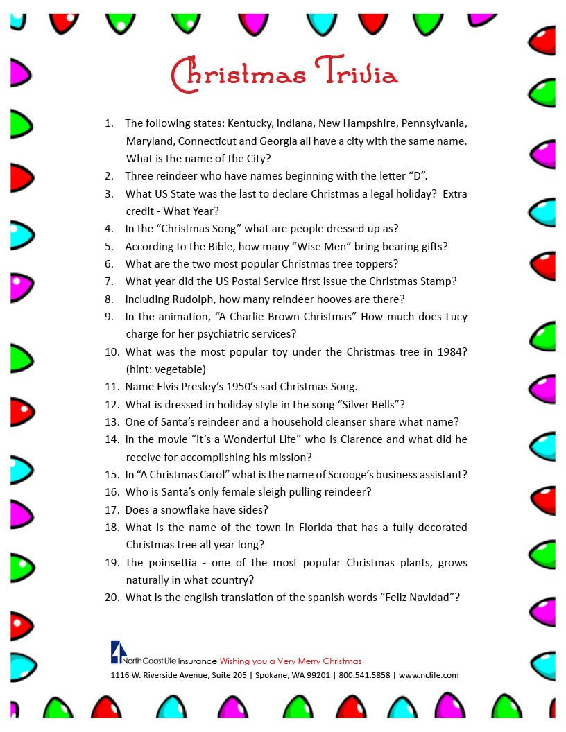 Christmas Trivia Game - Fun And Festive Holiday Activity with Free Printable Christmas Trivia Quiz