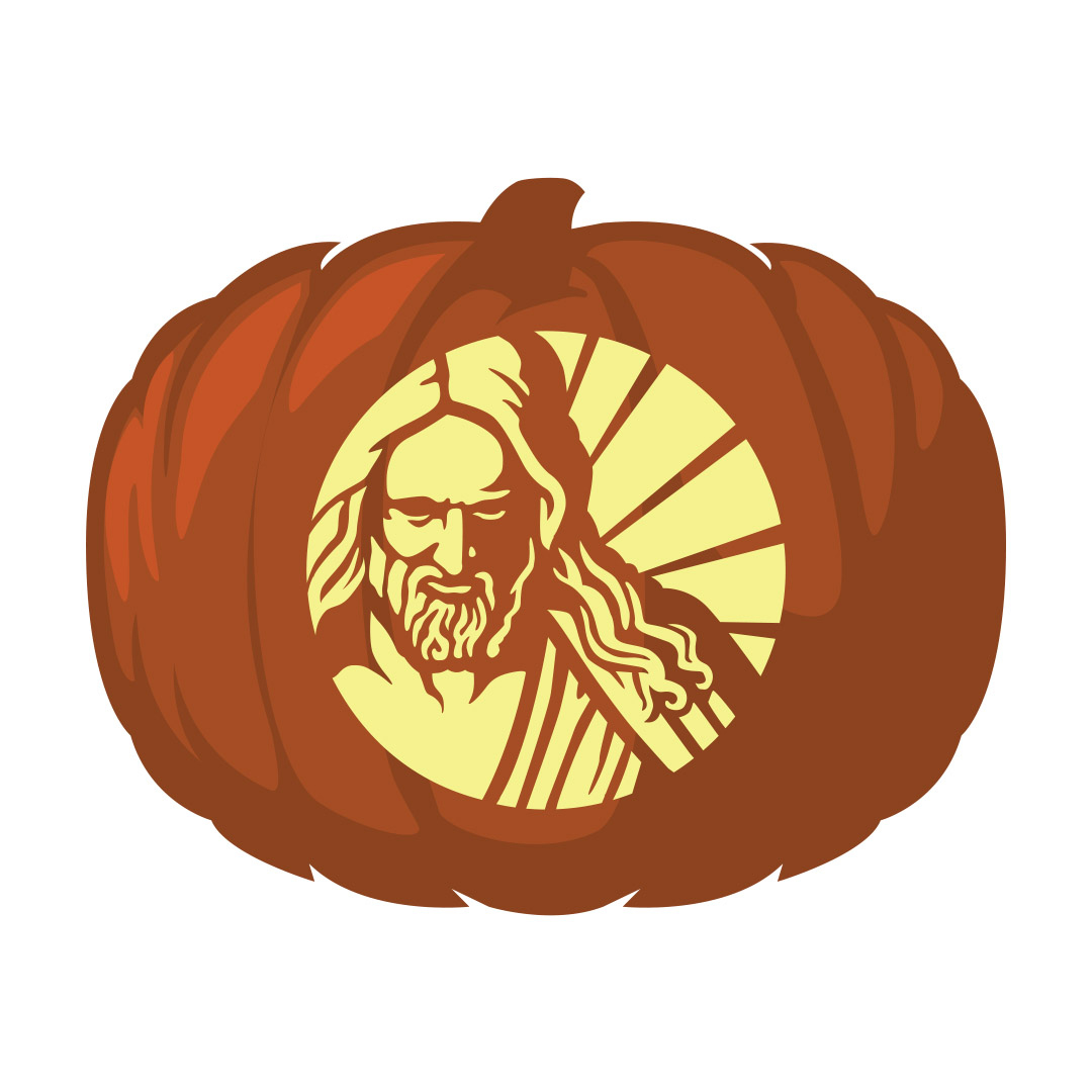 Christus Profile Pumpkin Carving Template - Printable inside Free Christian Pumpkin Carving Printables