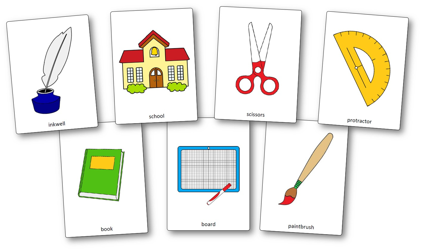 Classroom Objects Flashcards - Free Printable Flashcards - Speak with Free Printable Vocabulary Flashcards