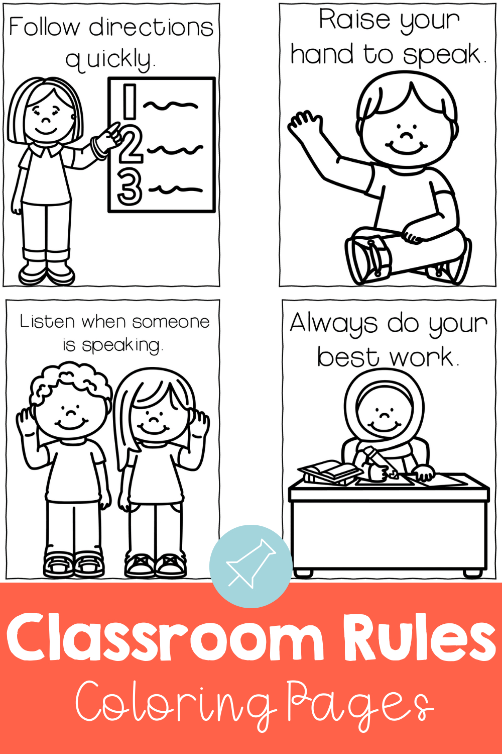 Classroom Rules &amp;amp; Expectations Posters &amp;amp; Coloring Pages School for Free Printable Classroom Rules Worksheets