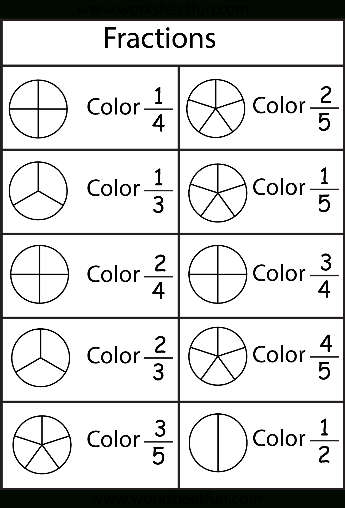 Color The Fraction U2013 4 Worksheets | 2Nd Grade Math Worksheets regarding Free Printable Fraction Worksheets