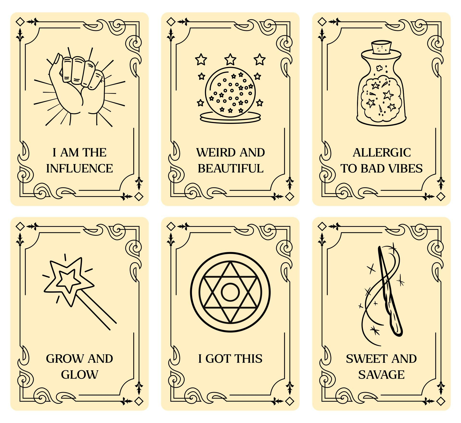 Color Yourself Tarot Cards - 10 Free Pdf Printables | Printablee within Free Printable Tarot Cards