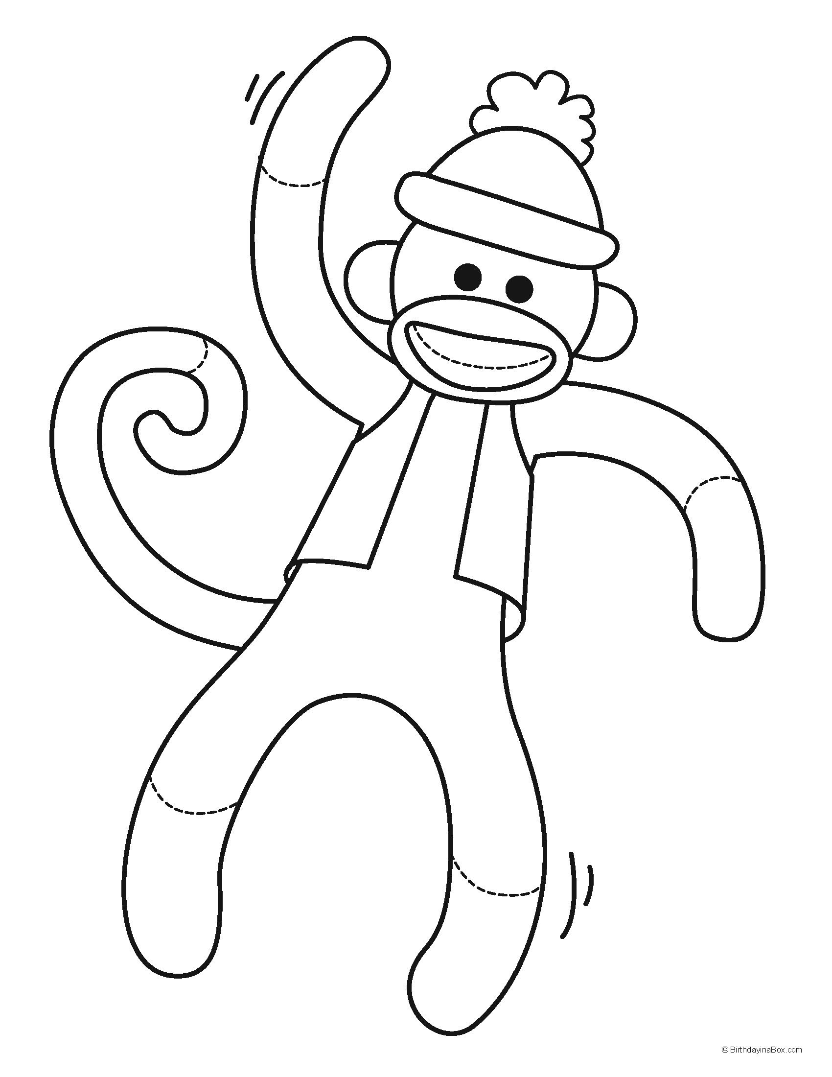 Coloring Page | Monkey Coloring Pages, Sock Monkey Crafts for Free Printable Sock Monkey Clip Art