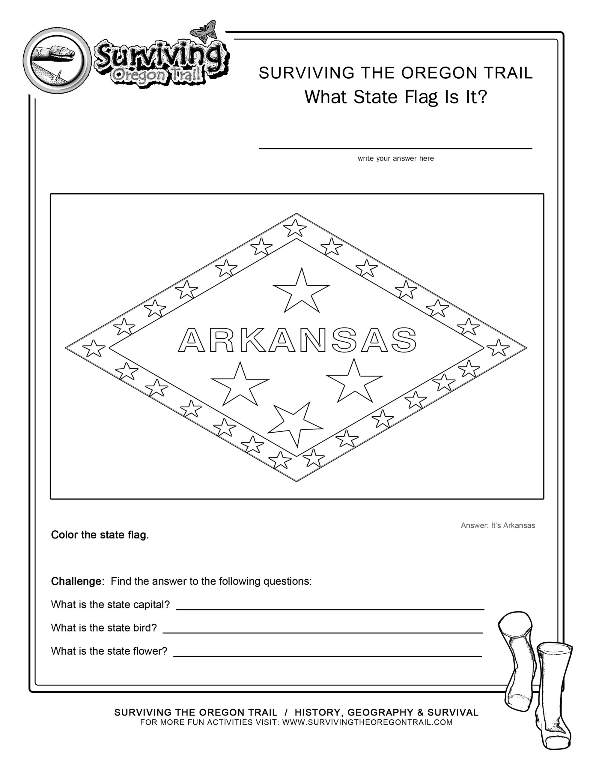 Coloring Page State Flag Arkansas Printable Worksheet - Surviving pertaining to Free Printable Arkansas History Worksheets