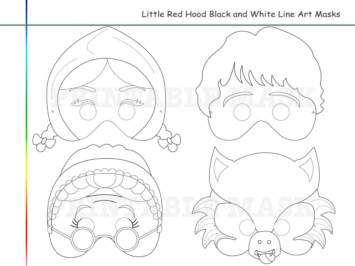 Coloring Pages Little Red Riding Hoodholidaypartystar On with regard to Little Red Riding Hood Masks Printable Free