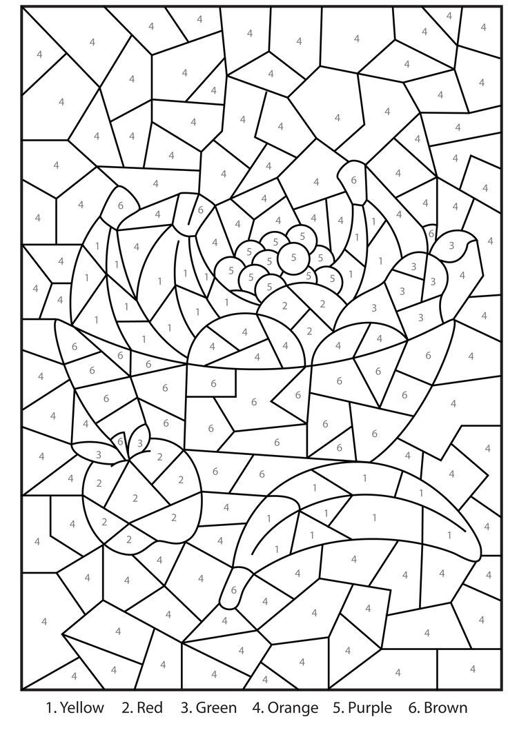 Colornumber Flower Printable intended for Free Printable Color By Number For Adults