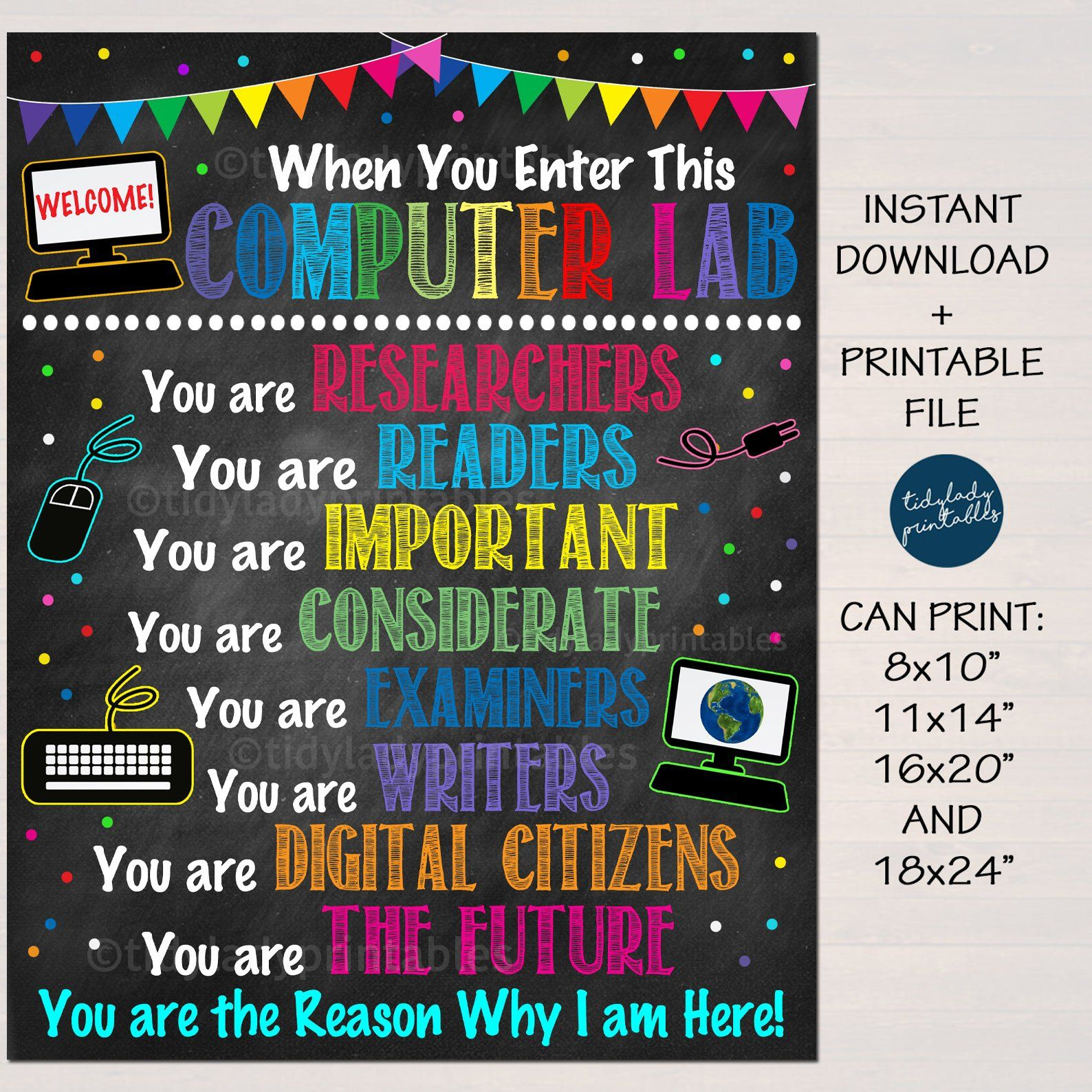 Computer Lab Poster - In This Classroom You Are Wall Decor in Free Printable Computer Lab Posters