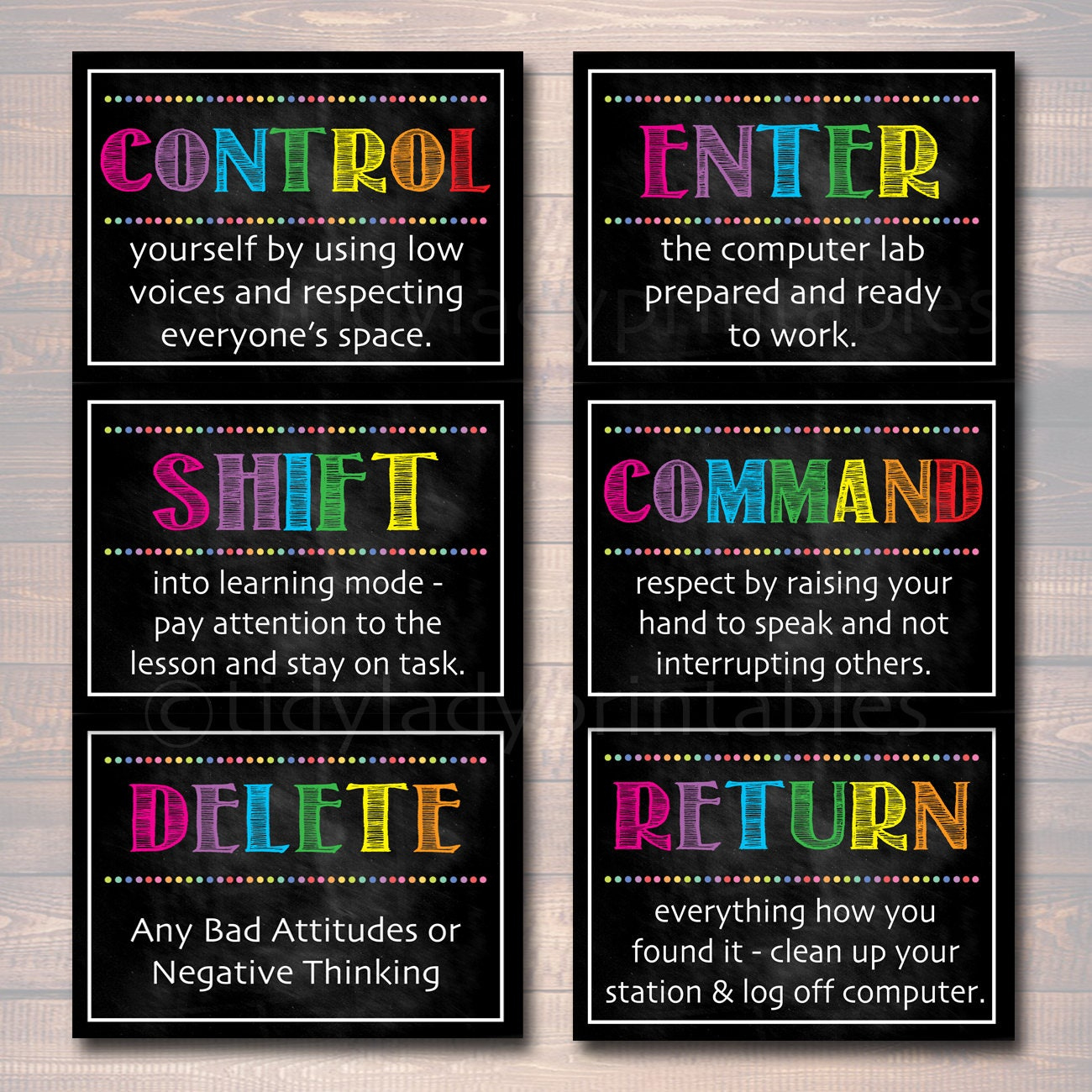 Computer Lab Poster Set, Classroom Decor, Instant Download intended for Free Printable Computer Lab Posters