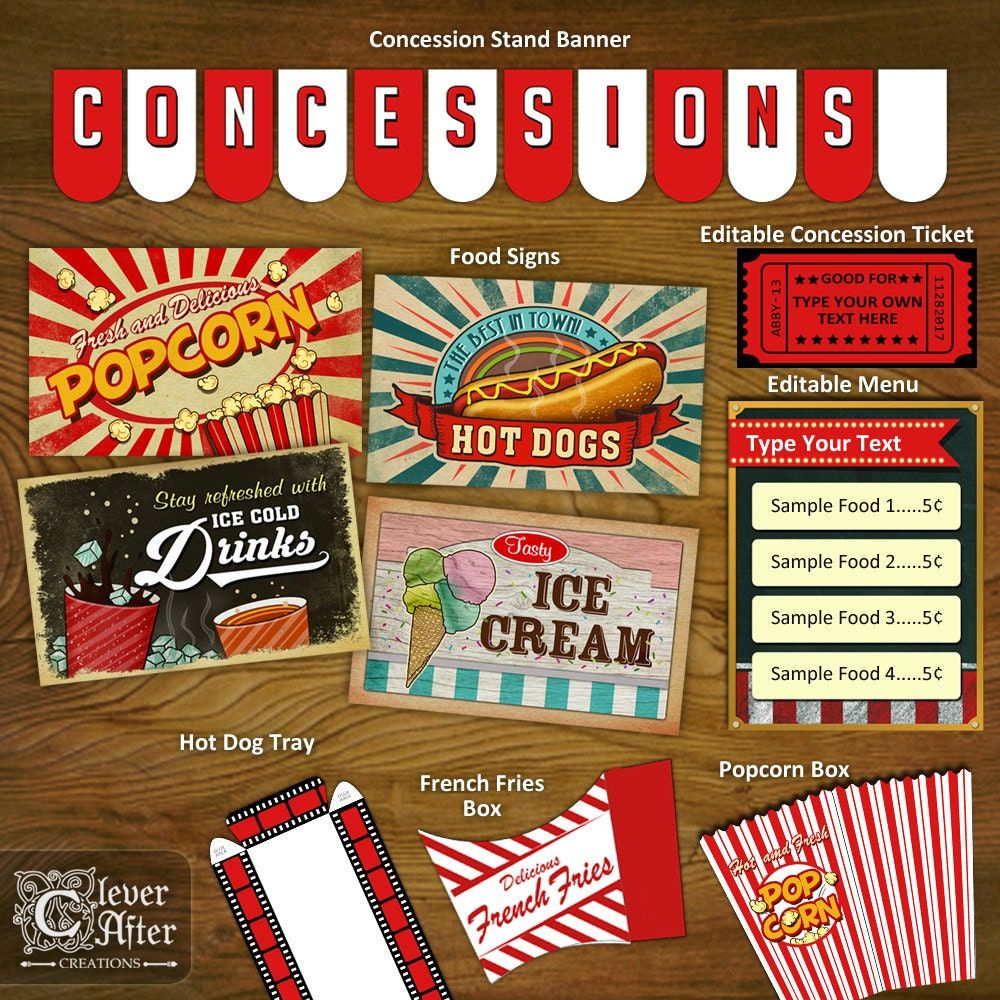 Concession Stand Menu Template | Concession Stand Menu, Concession throughout Free Concessions Printable