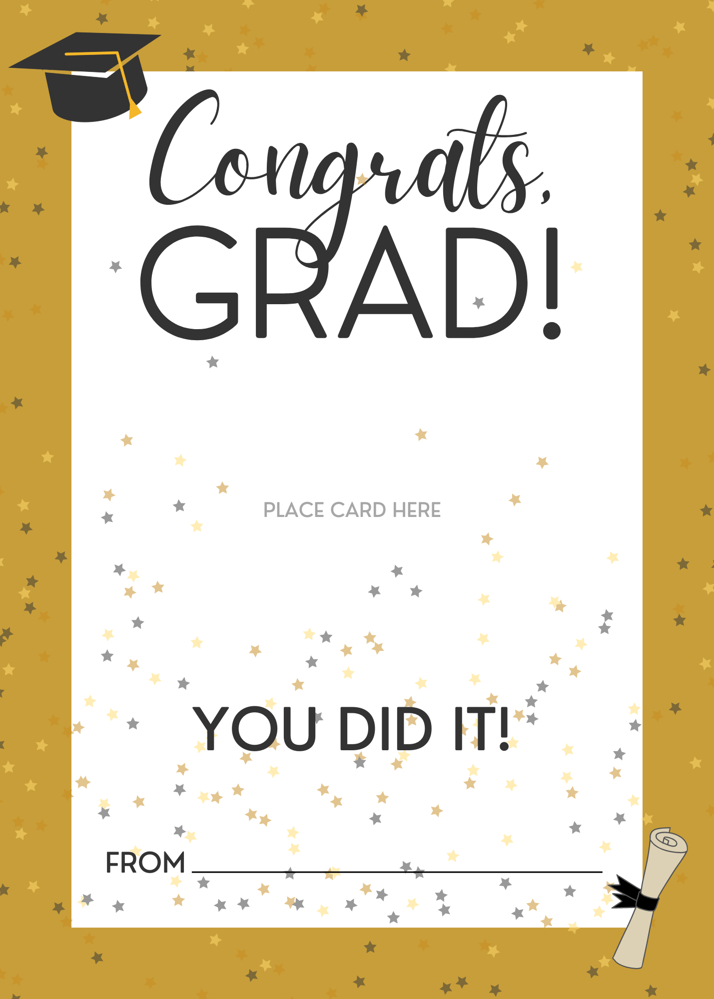 Congrats, Grad! Free Printable Graduation Cards Template with regard to Free Printable Graduation Cards to Print