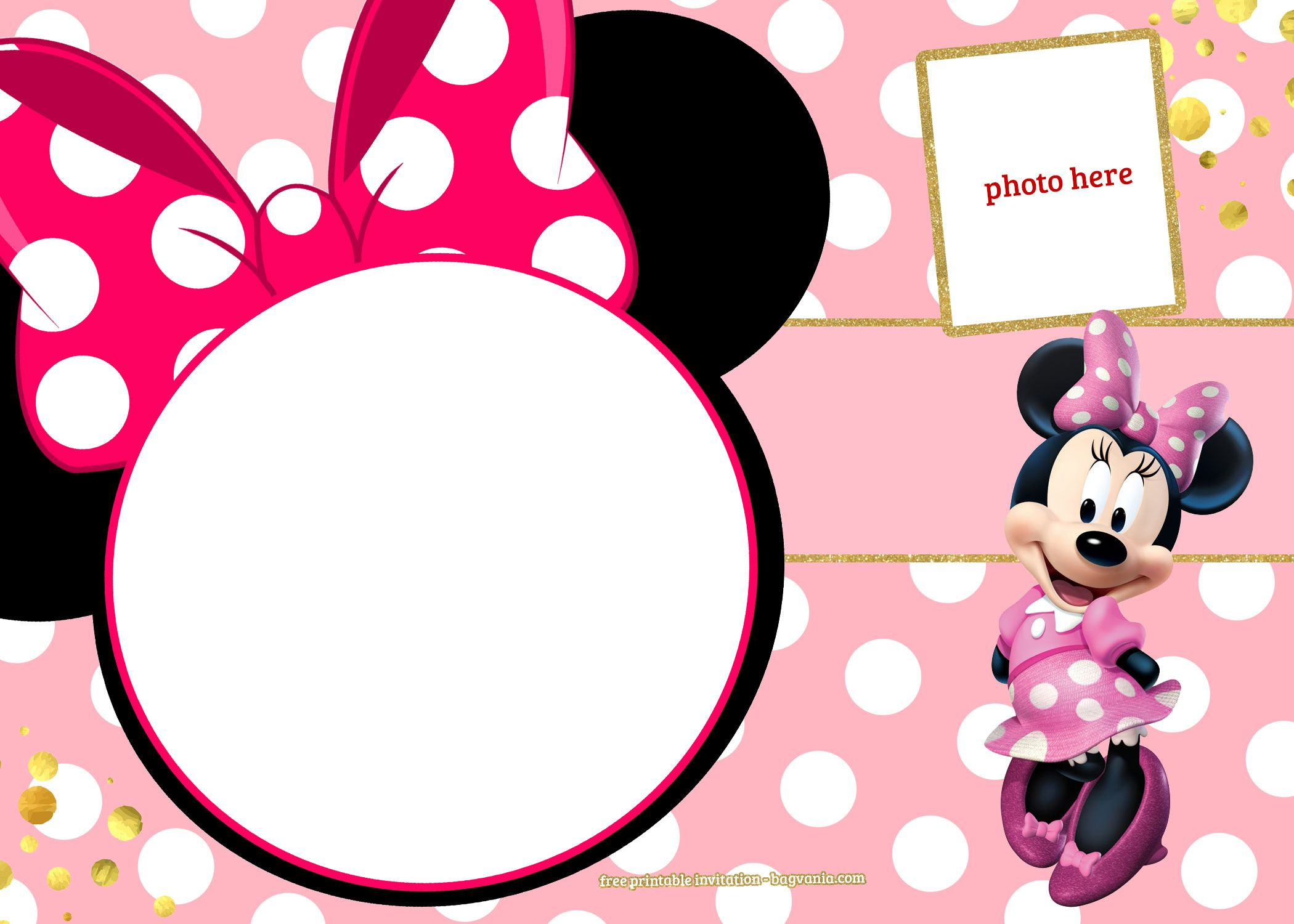 Cool Free Printable Minnie Mouse Invitation Template - Polka And in Free Printable Minnie Mouse Invitations